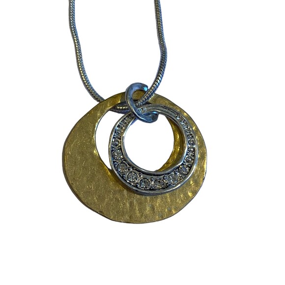 Chico's Shakira Gold Silver Toned Pendant Necklace NWT - Picture 4 of 8